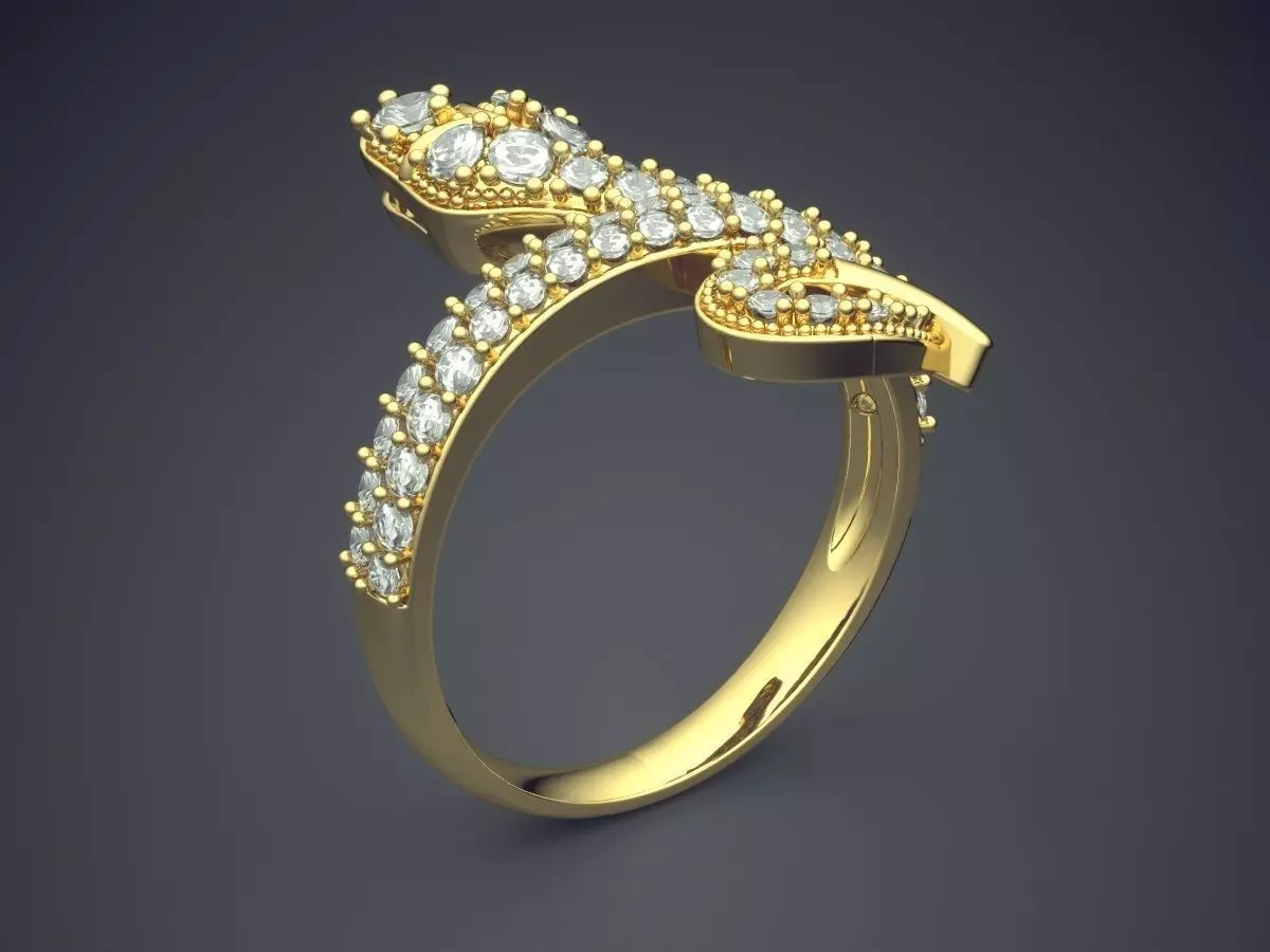 Luxury Ring With Small Diamonds On The Side CAD 4571 3D print model