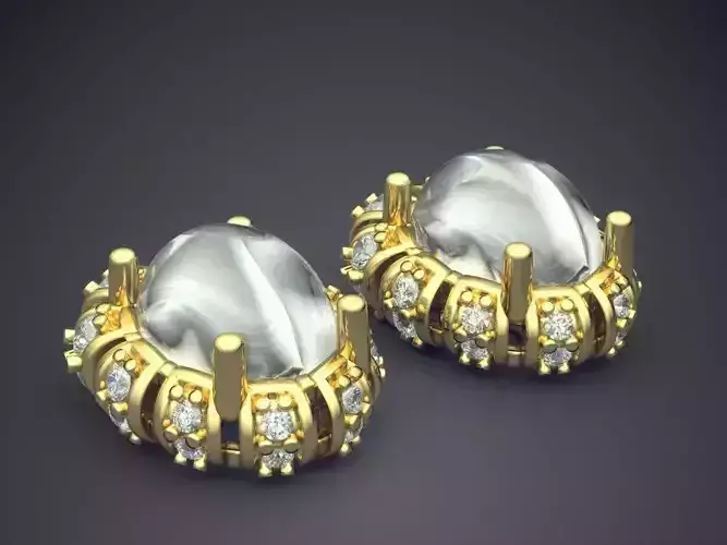 Earrings With Oval Diamond CAD 4576