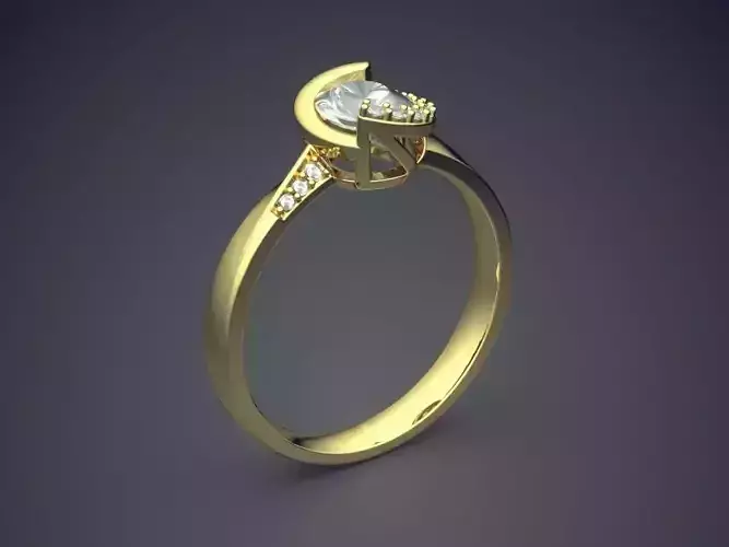 Engagement Ring With Oval Ring CAD 4562