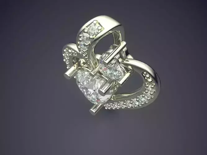 Heart Shaped Pendant With Small Diamonds CAD 4565