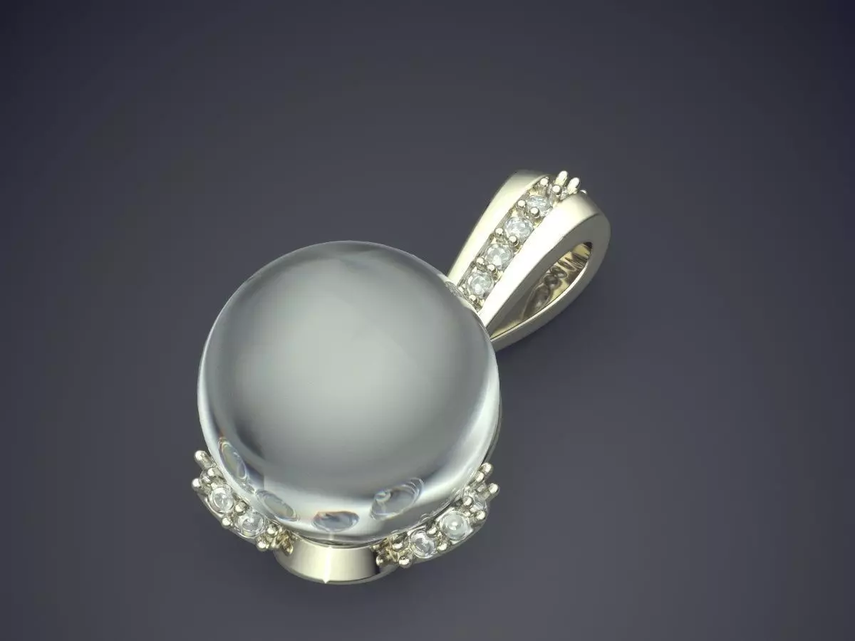 Pendant With Sphere Diamond CAD 4554 3D print model_1