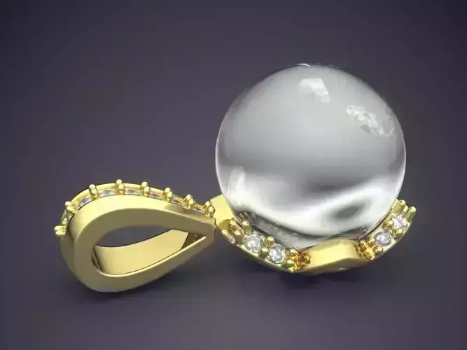 Pendant With Sphere Diamond CAD 4554