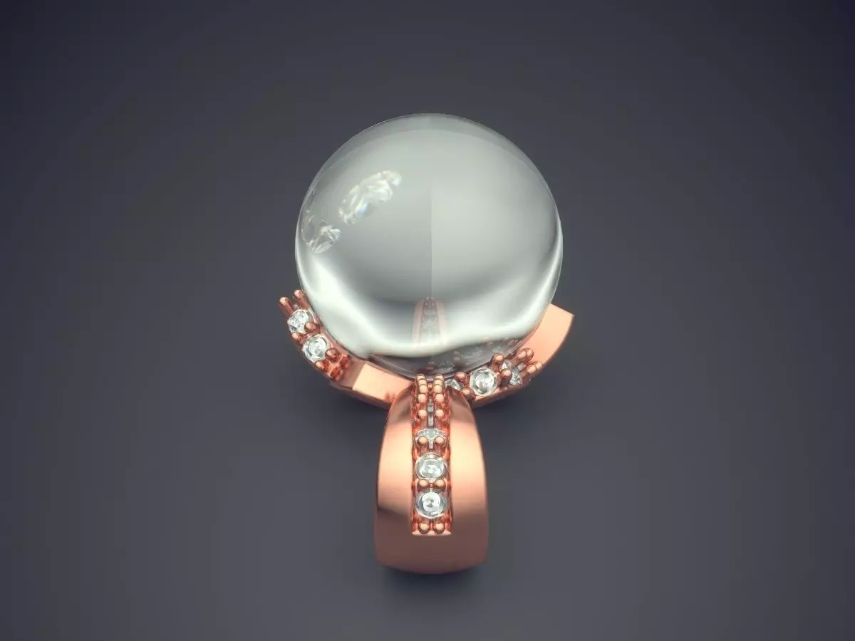 Pendant With Sphere Diamond CAD 4554 3D print model_2
