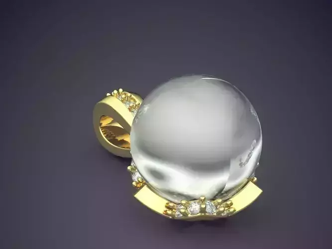 Pendant With Sphere Diamond CAD 4554 3D print model