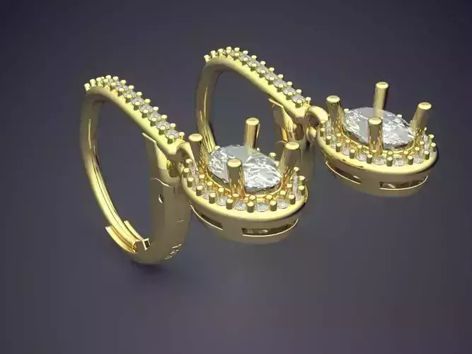 Luxury Earrings Covered In Diamonds CAD 3995 3D print model