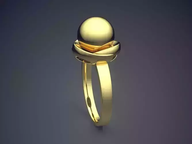 Ring With Big Sphere Ornament On Top CAD 3983