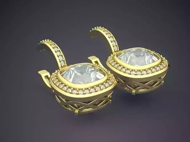 Clipping Earrings With Square Diamonds CAD 3988