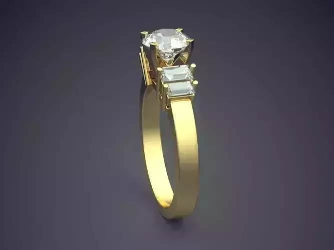 Simple Ring With Big Diamonds On Top CAD 3980