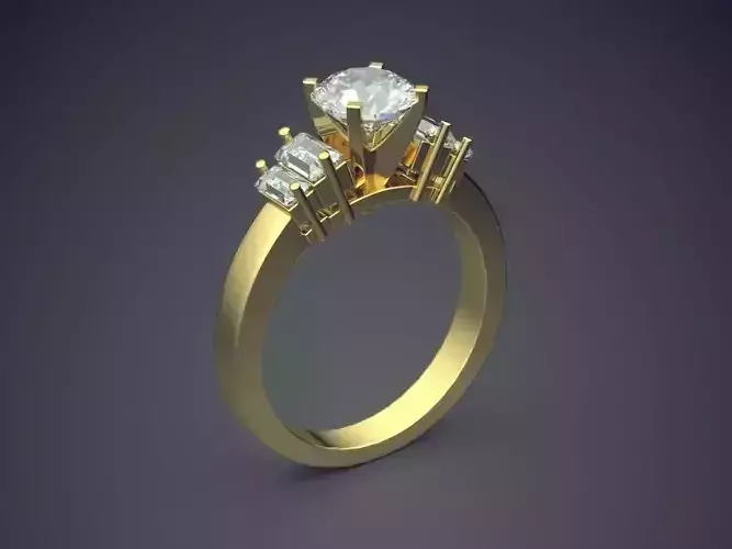 Simple Ring With Big Diamonds On Top CAD 3980