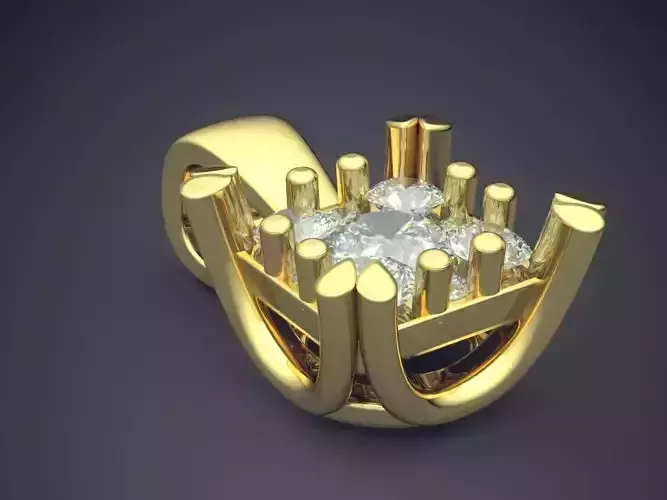 Pendant With Square Diamond Made From Smaller Ones CAD 3979