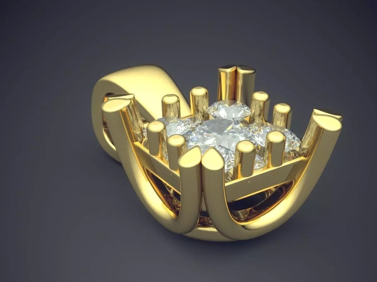 Pendant With Square Diamond Made From Smaller Ones CAD 3979 3D print model_0