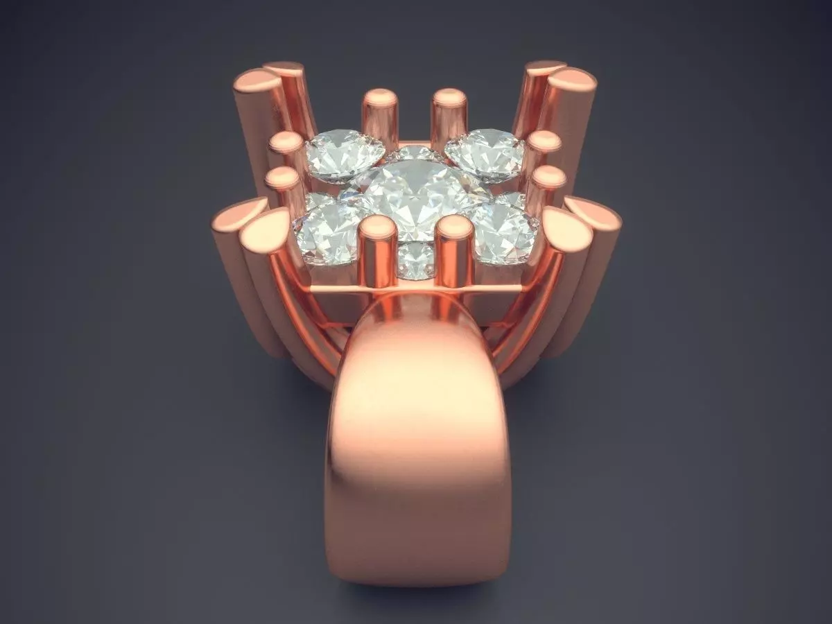 Pendant With Square Diamond Made From Smaller Ones CAD 3979 3D print model_2