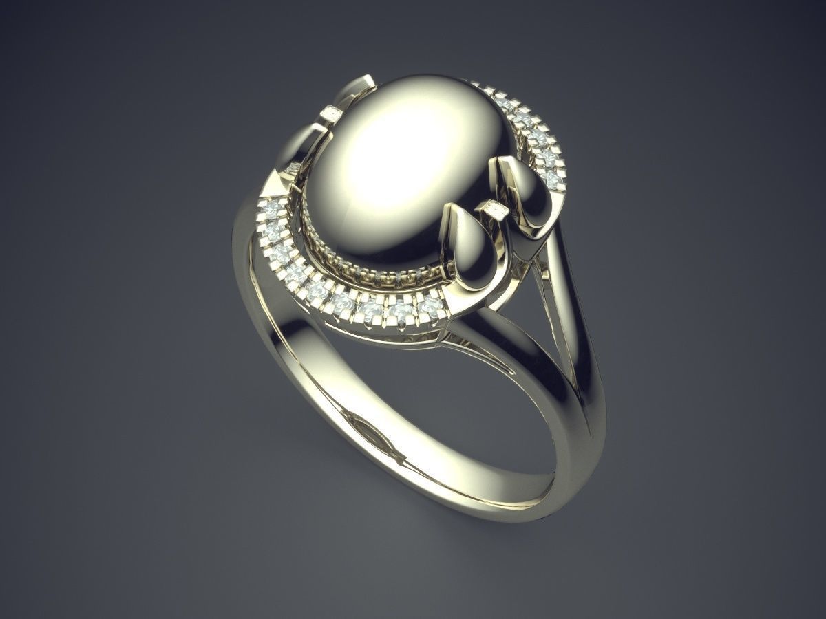 Ring With Big Sphere Ornament CAD 3976 3D print model_1