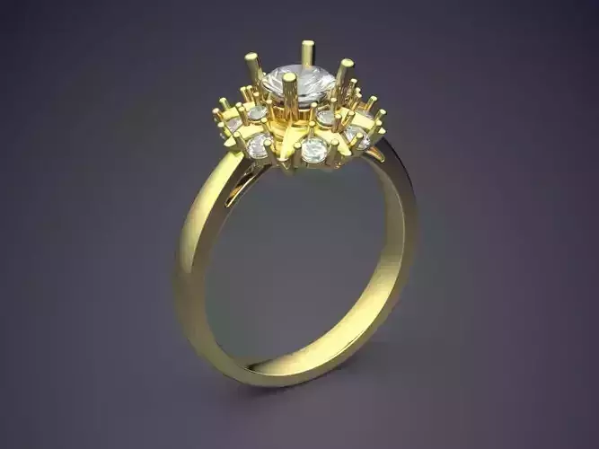 Ring With Huge Ornament Filled With Diamonds CAD 3974