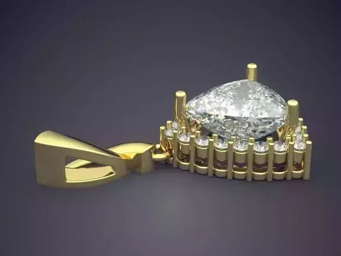Pendant With Huge Triangle Diamond CAD 3975