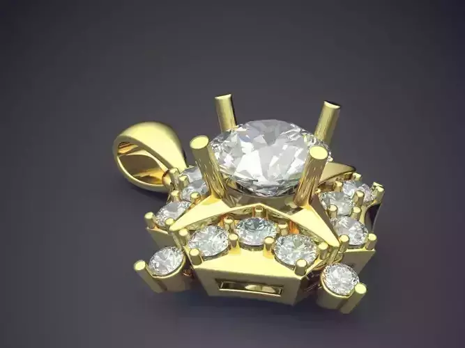 Pendant Full Of Diamonds CAD 3971 3D print model