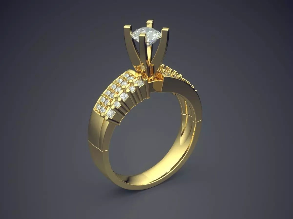 Big Ring With Diamonds On The Side CAD 3963 3D print model