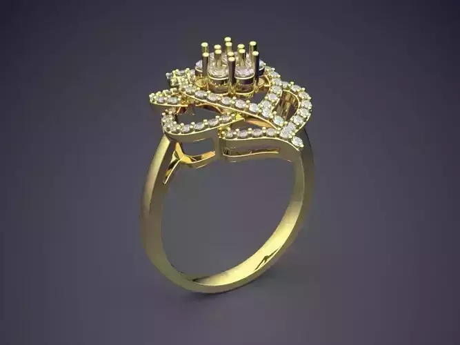 Engagement Ring With Diamonds CAD-3959