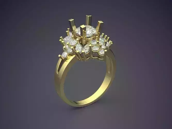 Engagement Ring With Diamonds CAD-3956