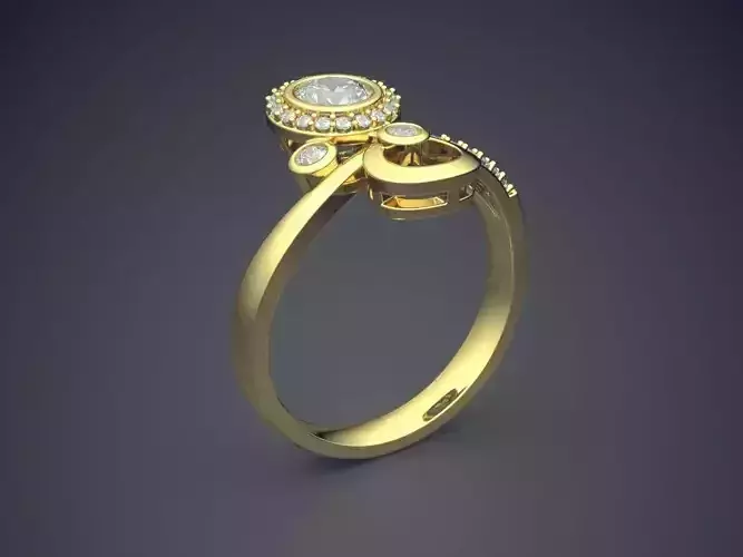 Engagement Ring With Diamonds CAD-3954