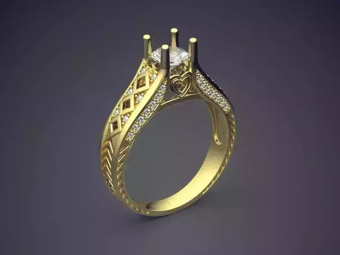 Engagement Ring With Diamonds CAD-3952