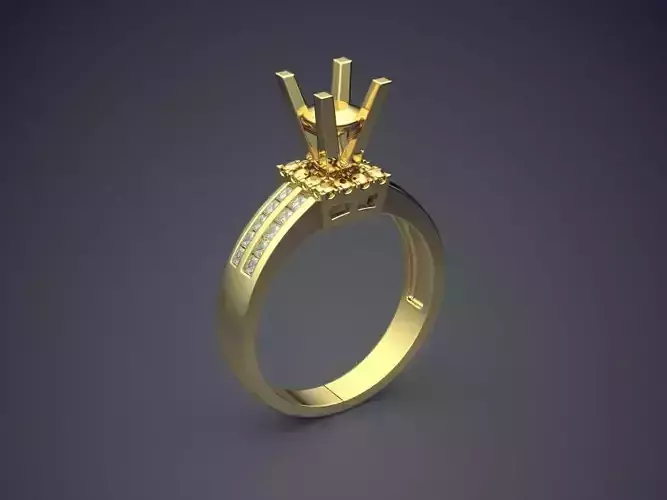 Engagement Ring With Diamonds CAD-3950