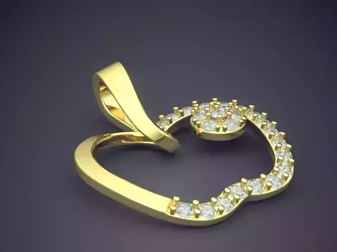 Apple Shape Pendant With Diamonds CAD-3949