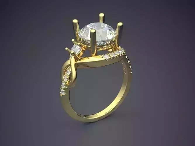 Ring With Diamonds CAD-3936 3D print model