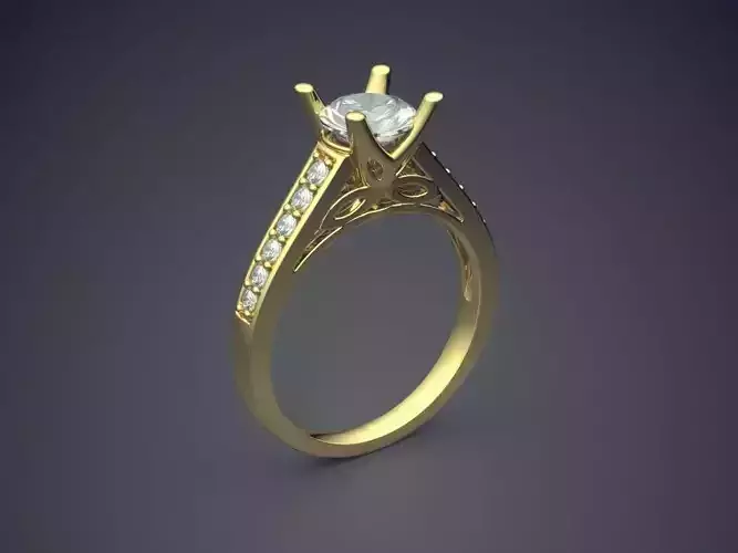 Engagement Ring With Diamonds CAD-3931
