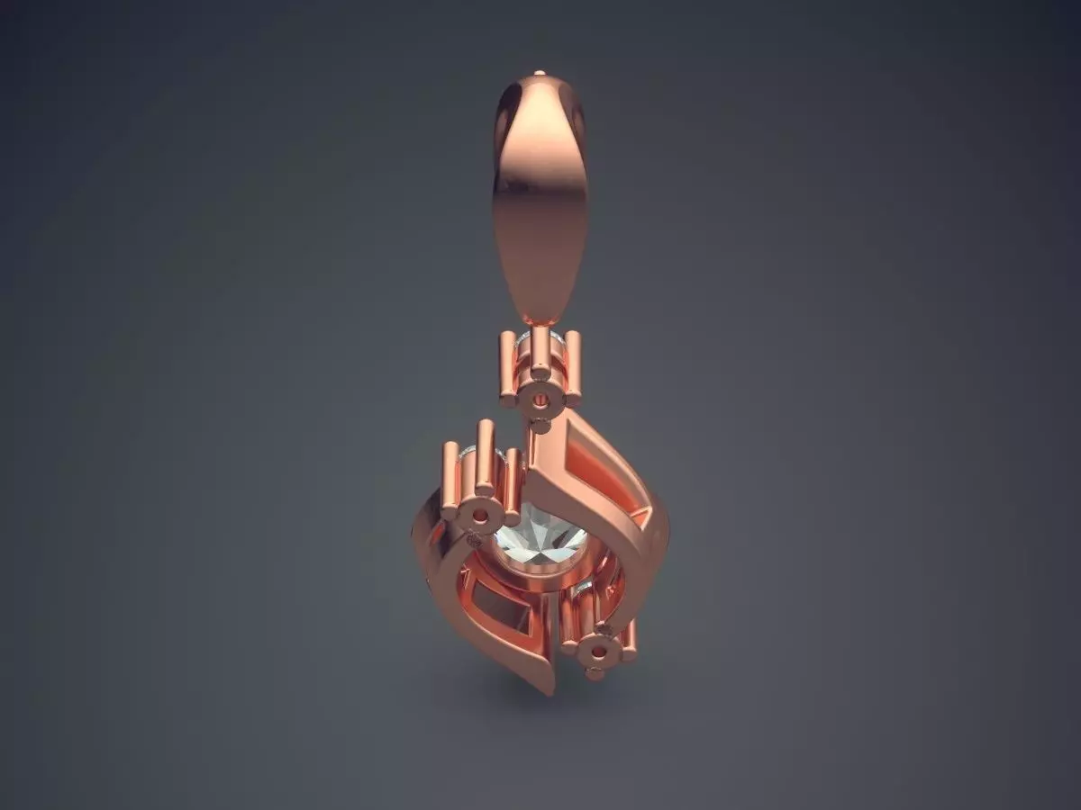 Pendant With Diamonds CAD-3930 3D print model_2