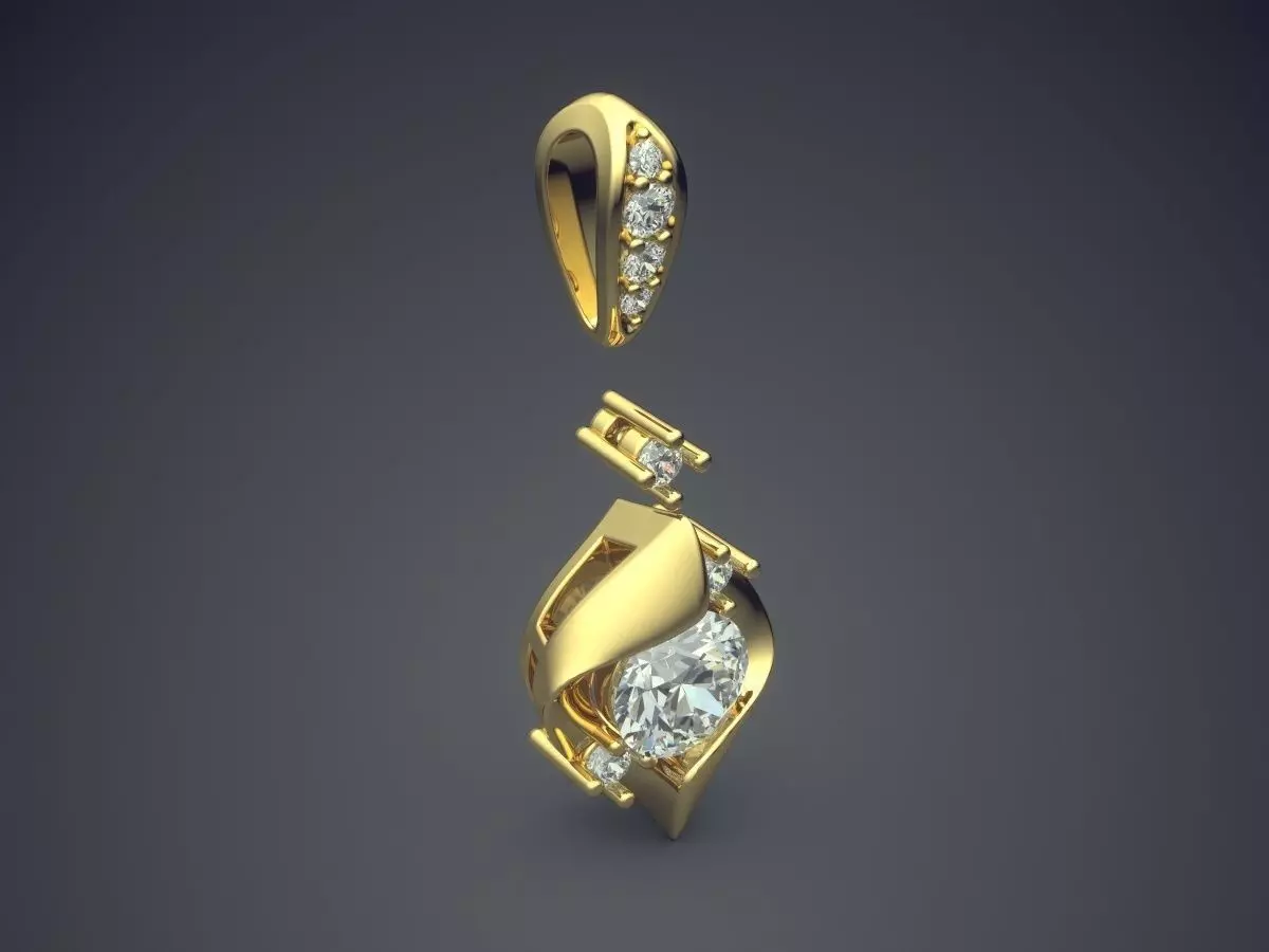 Pendant With Diamonds CAD-3930 3D print model_0