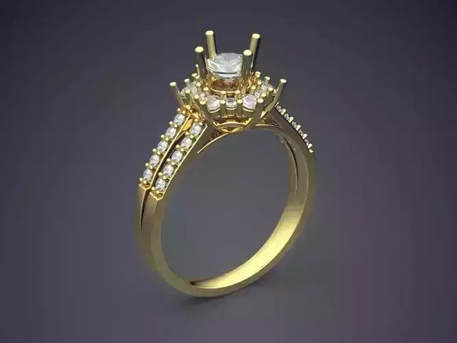 Engagement Ring With Diamonds CAD-3929