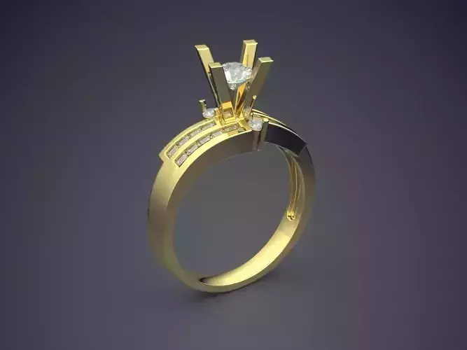 Engagement Ring With Diamonds CAD-3927
