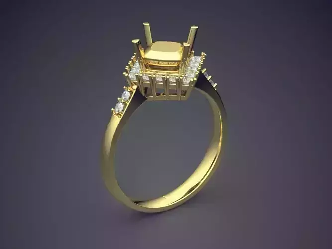 Engagement Ring With Diamonds CAD-3920