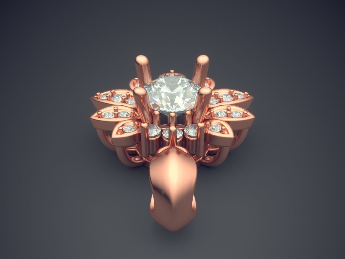 Flower Motif Pendant With Diamonds CAD-3921 3D print model_2