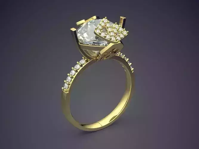Engagement Ring With Diamonds CAD-3913
