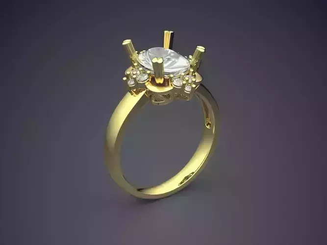 Engagement Ring With Diamonds CAD-3911