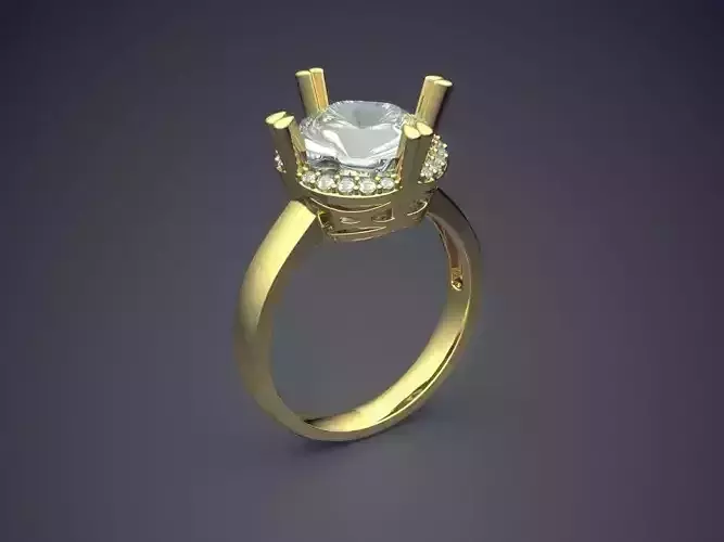 Engagement Ring With Diamonds CAD-3909