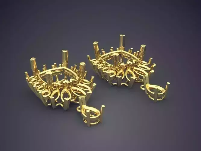 Earrings CAD-3906 3D print model