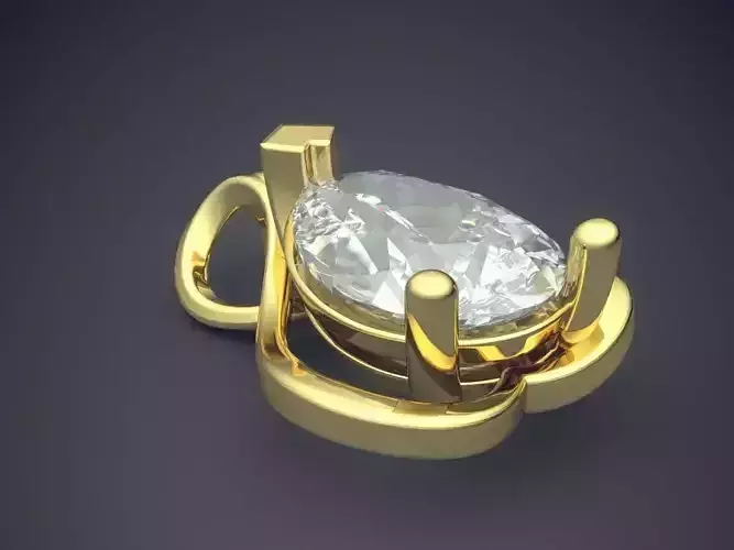Pendant With Diamond CAD-3897 3D print model