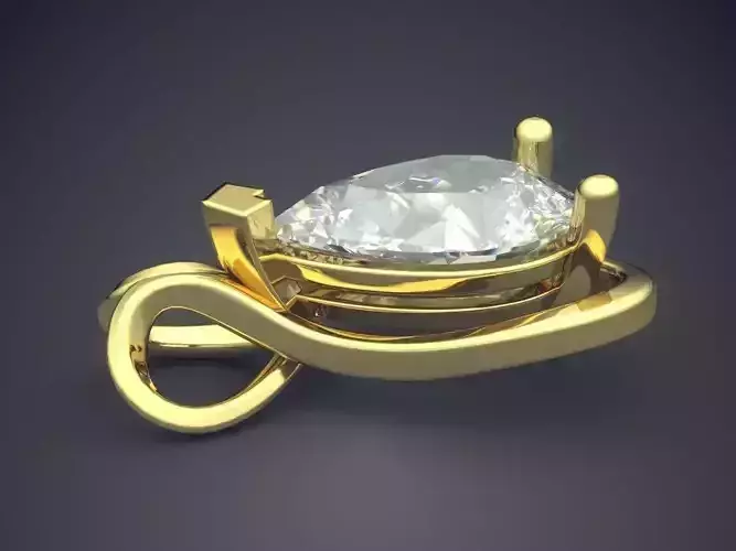 Pendant With Diamond CAD-3897