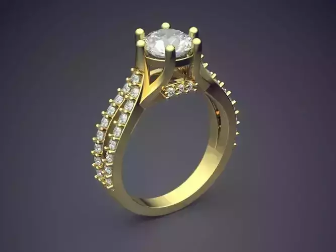 Engagement Ring With Diamonds CAD-3898