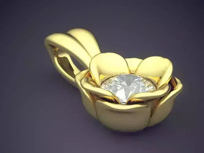 Pendant With Diamond CAD-3893 3D print model