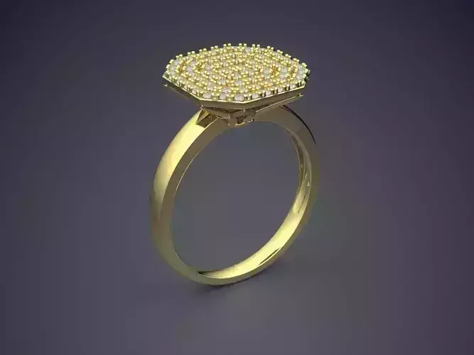 Ring With Diamonds CAD-3894 3D print model