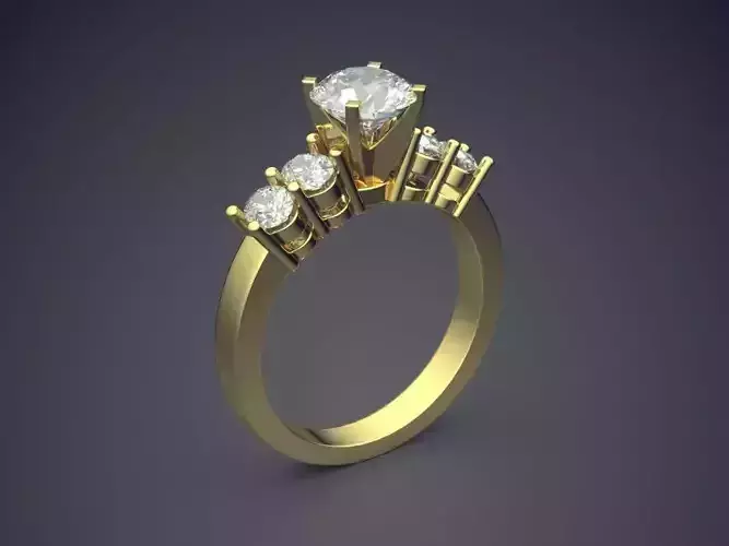 Engagement Ring With Diamonds CAD-3891