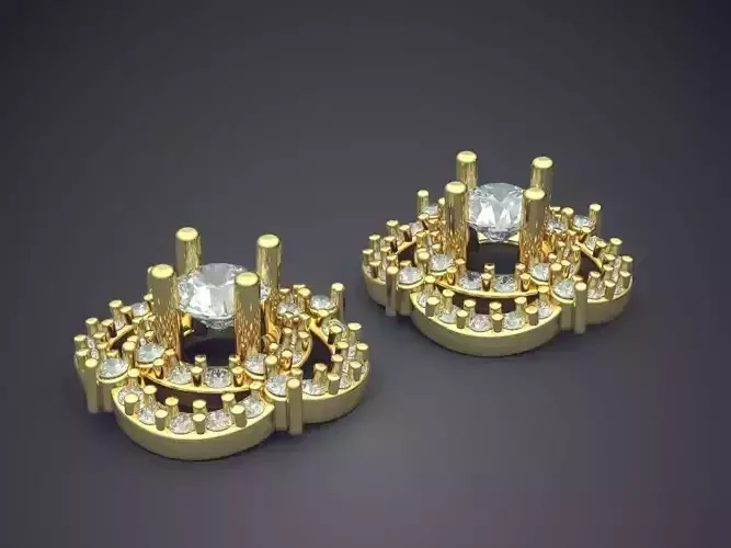 Earrings With Diamonds CAD-3899