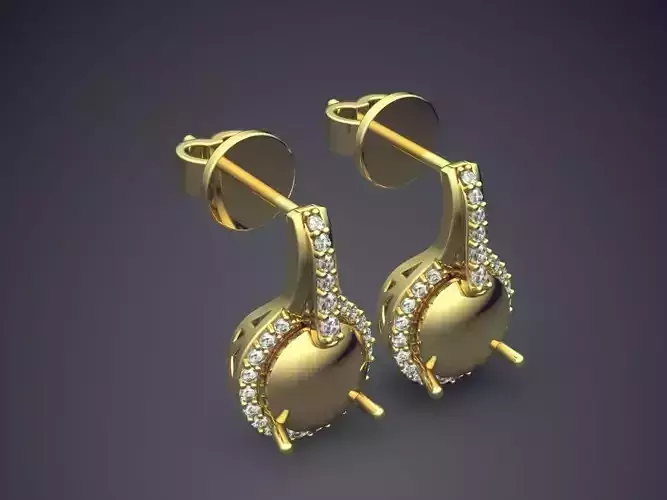 Earrings With Diamonds CAD-3890