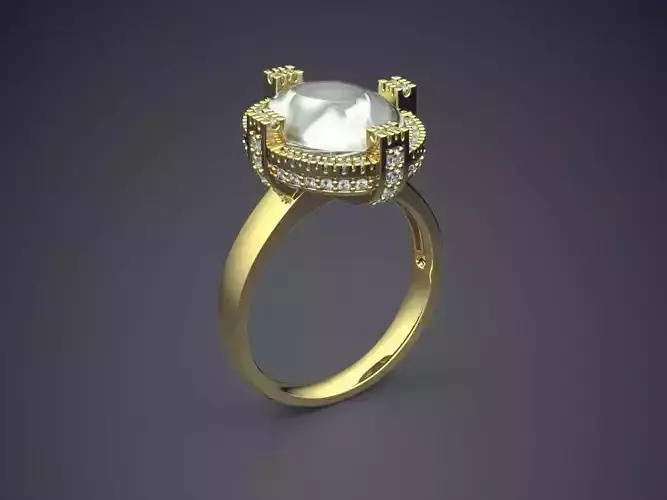 Engagement Ring With Diamond CAD-3881