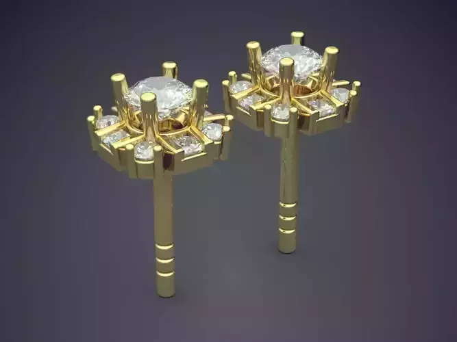 Earrings With Diamonds CAD-3877