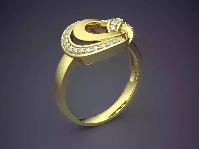 Ring With Diamonds CAD-3876 3D print model
